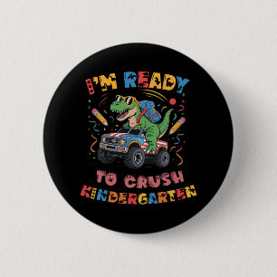 Badge Rond 5 Cm Prêt à écraser les garçons de maternelle en camion