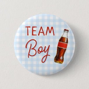Badge Rond 5 Cm Prêt À Pop Baby shower Team Boy