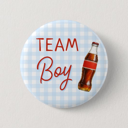 Badge Rond 5 Cm Prêt À Pop Baby shower Team Boy (Devant)