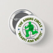 Badge Rond 5 Cm "Prêt ! Objectif ! bouton Écrire !" (Devant & derrière)