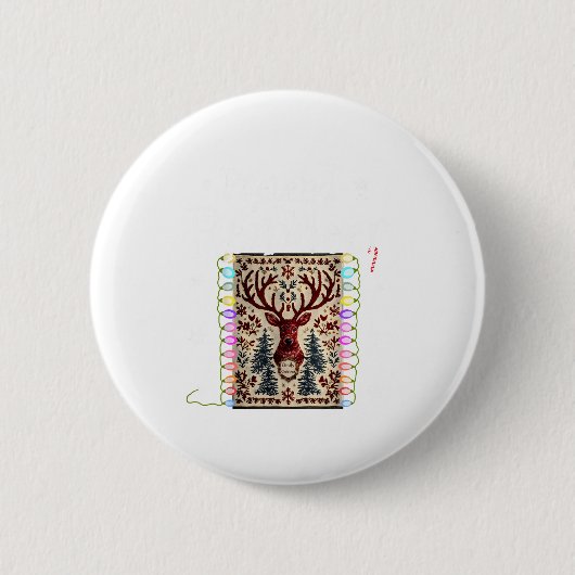 Badge Rond 5 Cm Pretend I'm A Reindeer Funny Deer Xmas Lights Ugly (Devant)