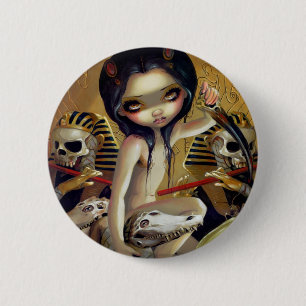 Badge Rond 5 Cm "Prêtresse bouton de Nyarlathotep"
