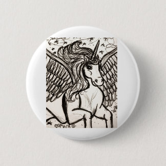 Badge Rond 5 Cm Pretty Pegacorn en vol