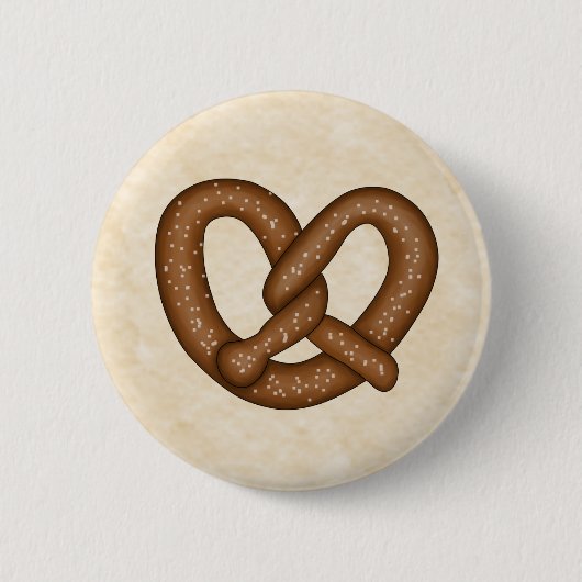 Badge Rond 5 Cm Pretzel avec Bouton Bkgd Beige (Devant)