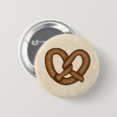 Badge Rond 5 Cm Pretzel avec Bouton Bkgd Beige (Devant & derrière)