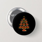 Badge Rond 5 Cm Pretzel Lover Xmas Lighting Pretzel Christmas Tree (Devant & derrière)