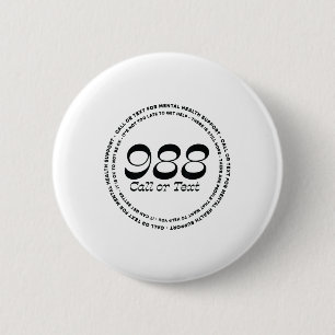 Badge Rond 5 Cm Prévention du suicide Santé mentale 988