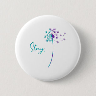 Badge Rond 5 Cm Prévention Suicide Dandelion Turquoise Et Violet S