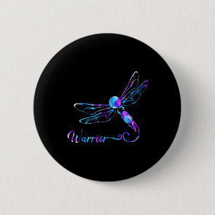 Badge Rond 5 Cm Prévention turquoise du suicide des libellules de