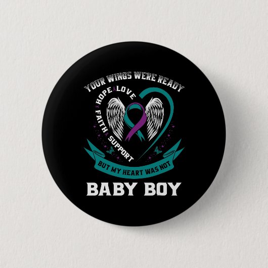 Badge Rond 5 Cm Prévention turquoise du suicide par le ruban viole (Devant)