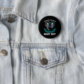 Badge Rond 5 Cm Prévention turquoise du suicide par le ruban viole (En situation)