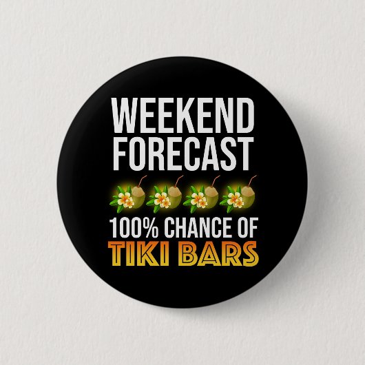 Badge Rond 5 Cm Prévisions de week-end - 100% de chances de bars T (Devant)
