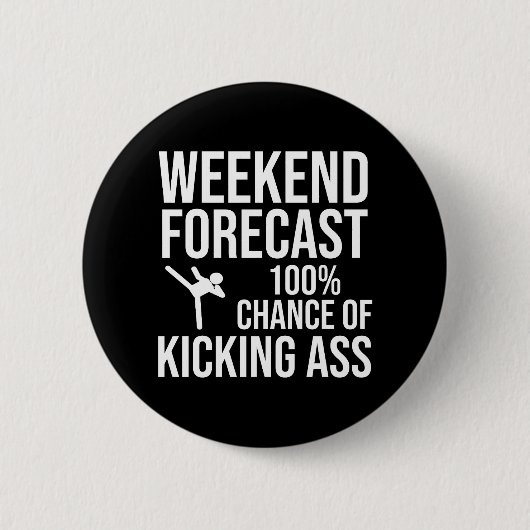 Badge Rond 5 Cm Prévisions de week-end - 100% de chances de déchir (Devant)