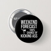 Badge Rond 5 Cm Prévisions de week-end - 100% de chances de déchir (Devant & derrière)