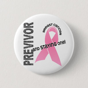 Badge Rond 5 Cm Previvor 1 cancer du sein