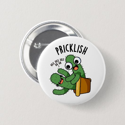 Badge Rond 5 Cm Pricklish Funny Cactus Puns (Devant & derrière)