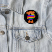 Badge Rond 5 Cm Pride Coeur Teddy Ours (En situation)