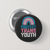 Badge Rond 5 Cm Pride LGBT Protéger les jeunes transgenres transge (Devant & derrière)