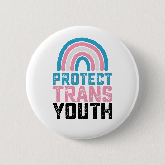 Badge Rond 5 Cm Pride LGBT Protéger les jeunes transgenres transge (Devant)