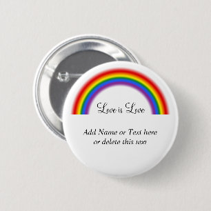 Badge Rond 5 Cm Pride LGBT Rainbow avec texte personnalisé L'amou