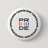 Badge Rond 5 Cm Pride Rainbow Text avec amour est amour (Devant)