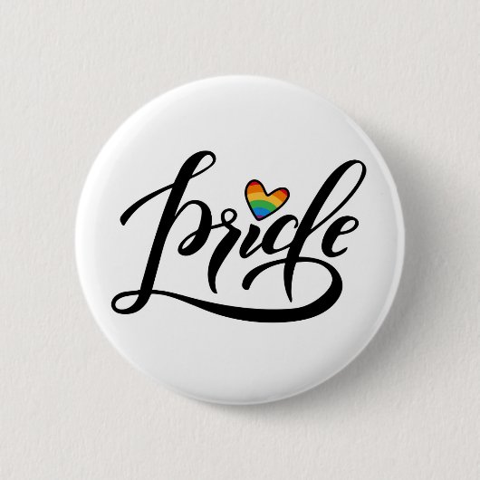 Badge Rond 5 Cm Pride Script Heart (Devant)