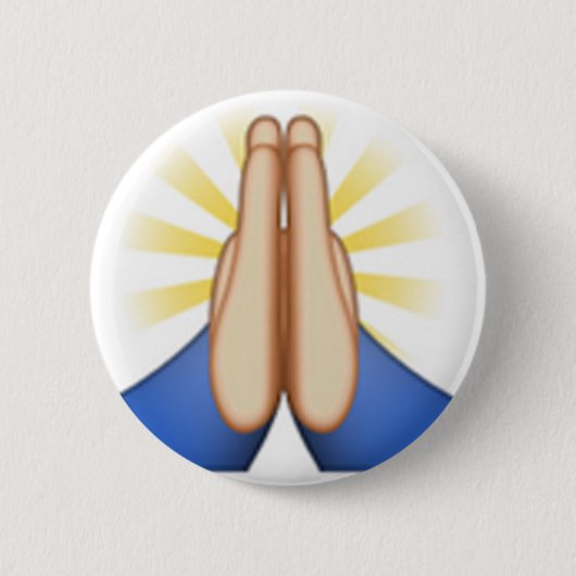 Badge Rond 5 Cm prier émoji (Devant)
