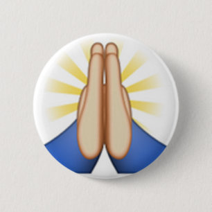 Badge Rond 5 Cm prier émoji