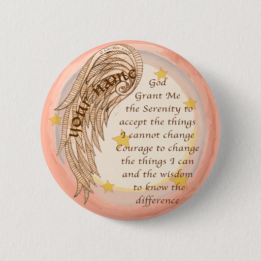 Badge Rond 5 Cm Prière Angel Serenity (Devant)