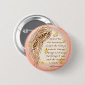 Badge Rond 5 Cm Prière Angel Serenity (Devant & derrière)