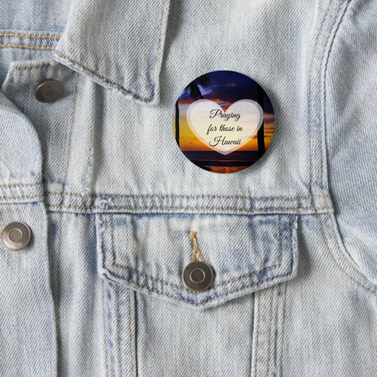 Badge Rond 5 Cm Priez pour ceux qui sont à Hawaii Button (En situation)
