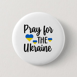 Badge Rond 5 Cm Priez pour le cœur de l'Ukraine