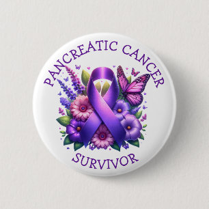 Badge Rond 5 Cm Priez pour un remède au cancer du pancréas