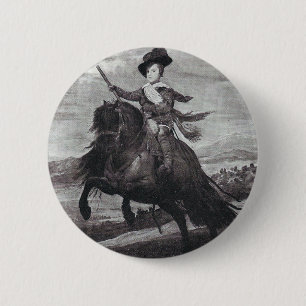 Badge Rond 5 Cm Prince Balthasar à cheval par Velazque