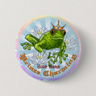 Badge Rond 5 Cm Prince Charmant Grenouille