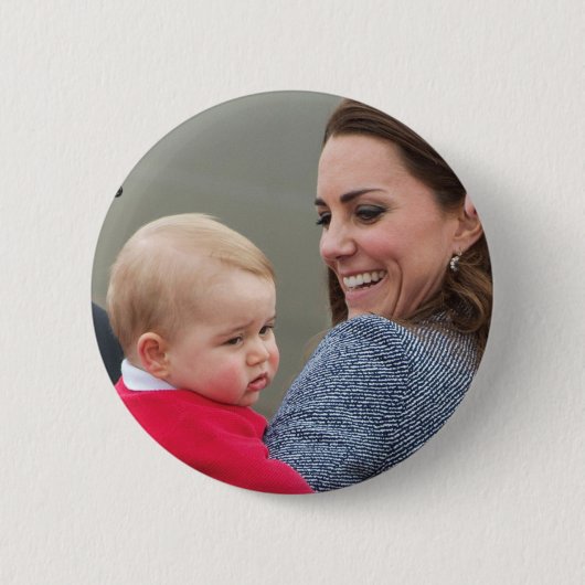 Badge Rond 5 Cm Prince George - William et Kate (Devant)