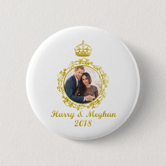 Badge Rond 5 Cm Prince Harry et Meghan Markle (Devant)