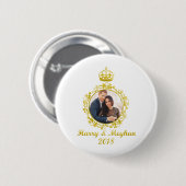 Badge Rond 5 Cm Prince Harry et Meghan Markle (Devant & derrière)