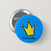 Badge Rond 5 Cm Prince princesse Crown Button (Devant & derrière)