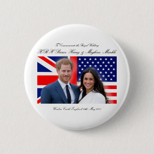 Badge Rond 5 Cm Prince royal Harry et Meghan Markle de mariage
