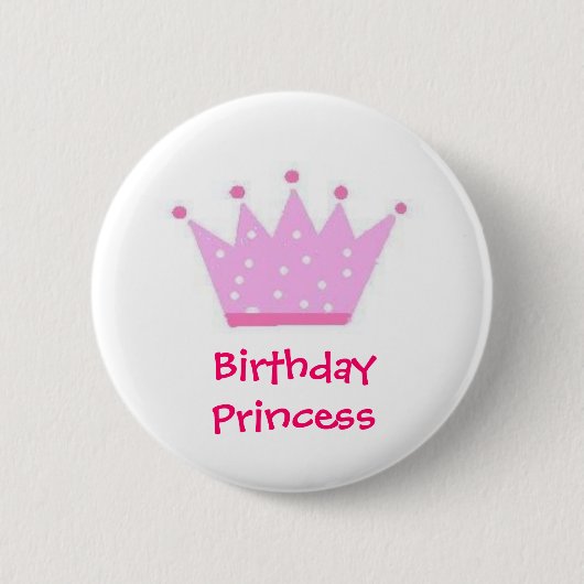Badge Rond 5 Cm Princee d'anniversaire (point de polka) (Devant)