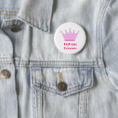 Badge Rond 5 Cm Princee d'anniversaire (point de polka) (En situation)