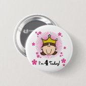 Badge Rond 5 Cm Princess 4th Birthday Tshirts et cadeaux (Devant & derrière)