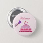 Badge Rond 5 Cm Princess Cake and Wand (Devant & derrière)