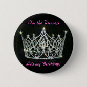 BADGE ROND 5 CM PRINCESS NIP D'ANNIVERSAIRE (Devant)