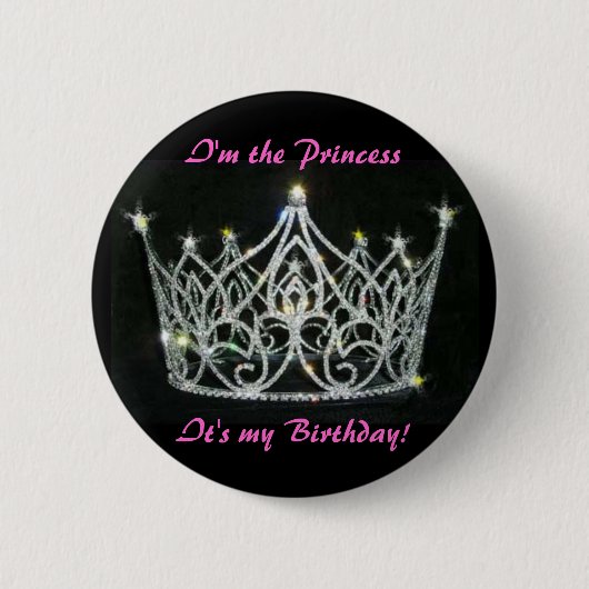 BADGE ROND 5 CM PRINCESS NIP D'ANNIVERSAIRE (Devant)
