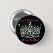 BADGE ROND 5 CM PRINCESS NIP D'ANNIVERSAIRE (Devant & derrière)