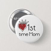 Badge Rond 5 Cm Princesse 1ère Maman - Customisée (Devant & derrière)