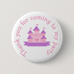 Badge Rond 5 Cm Princesse Anniversaire rose et violet