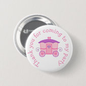 Badge Rond 5 Cm Princesse Anniversaire rose et violet (Devant & derrière)